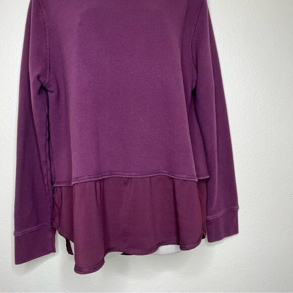 Avia Sweatshirt Tech Combo Back Lace Up Layered Look Purple Top Womens Size XL - Picture 5 of 13